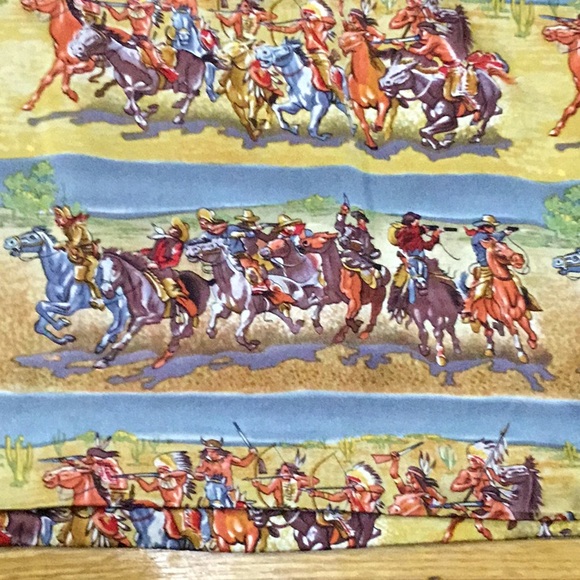 Nicole Miller Vintage Western Print Sarong Mini Silk Skirt. EUC. SZ L - Picture 2 of 3